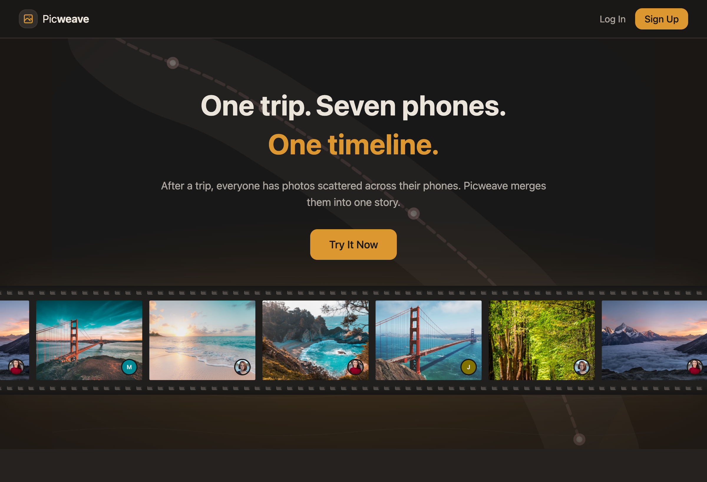Picweave photo timeline interface