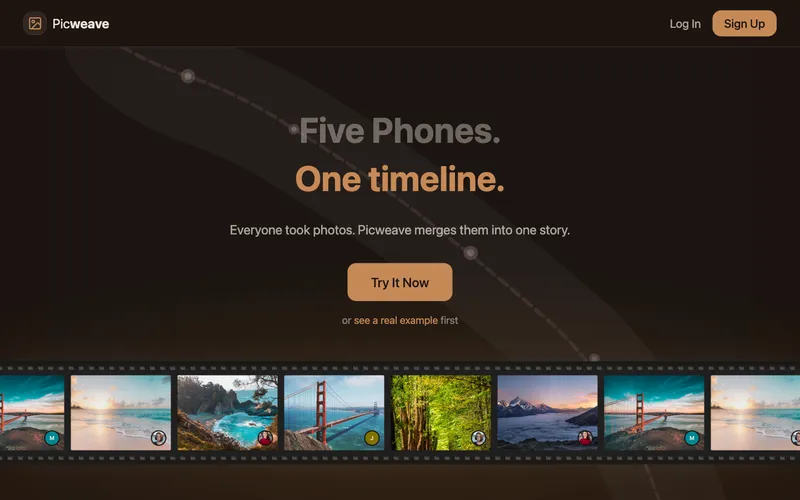 Picweave photo timeline interface